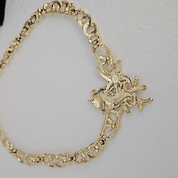 SEAHORSE Enamel & Goldtone 3Pc. Set of Necklace,  Brooch & Pierced Earrings - Picture 12 of 12